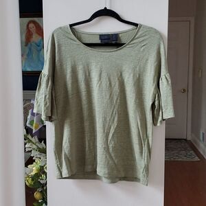 Rachel Roy 100% Linen Top with Bell Sleeves